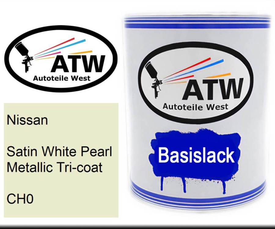 Nissan, Satin White Pearl Metallic Tricoat, CH0: 1L Lackdose, von ATW Autoteile West.